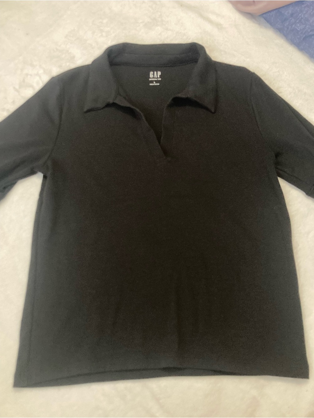 GAP Women’s Black Polo Collar Short Sleeve Shirt